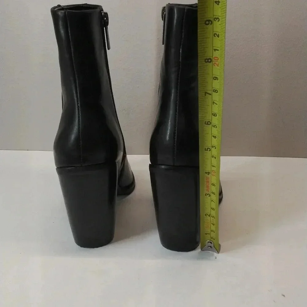 Vince Camuto Black Leather Pointed Toe Ankle Boots